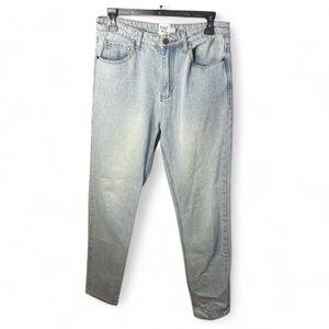 Princess Polly Button Fly Light Wash Jeans Straight Leg 100% Cotton Denim Size 4